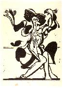 Ernst Ludwig Kirchner Dancing Mary Wigman - Woodcut oil painting reproduction